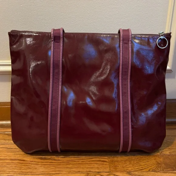 COACH Poppy Purple Patent Leather Tote